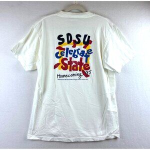 Vintage SDSU San Diego State T-Shirt Womens L 1995 Homecoming College Preppy Tee